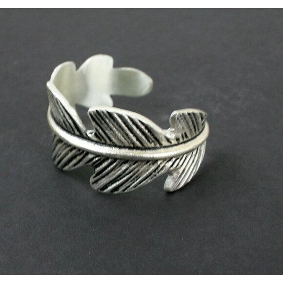 Rustic Cuff Silver Feather Western Cuff Bracelet - Picture 7 of 7